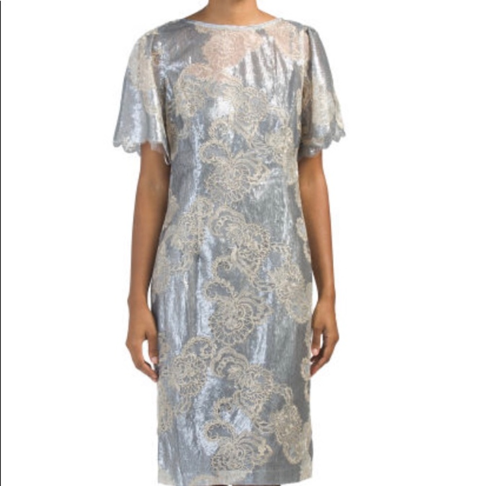 Teri Jon short sleeve cocktail dress.
